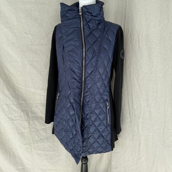 Calvin Klein Performance Premium Down Mock Neck Blue/Black Jacket Size M - Picture 4 of 10